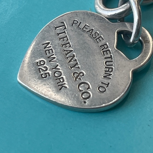 Tiffany & Co. Please Return to Tiffany Heart Blue Enamel Tag Silver Bracelet - Picture 8 of 17